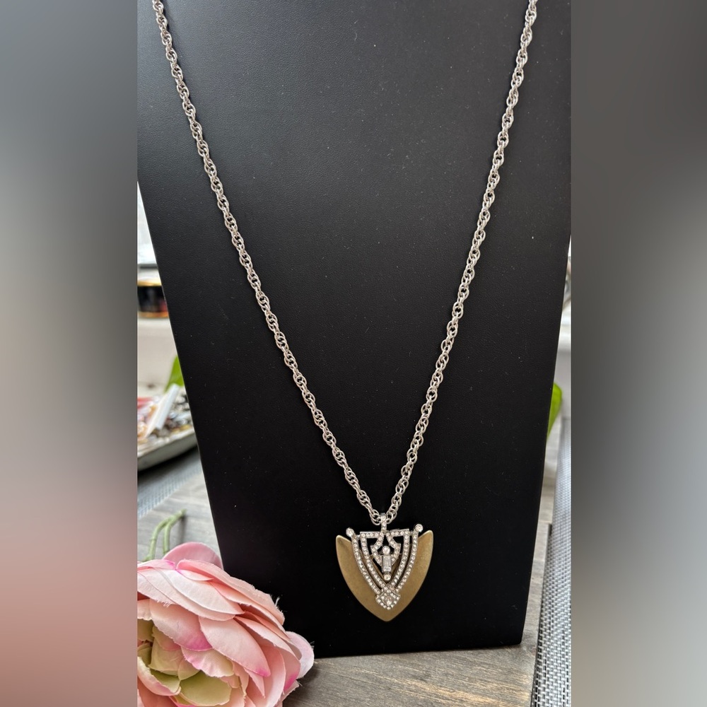 J Crew Arrowhead Medallion Pendant Necklace